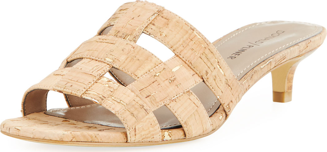 Donald J Pliner Etta Caged Kitten Mule, Platino Natural