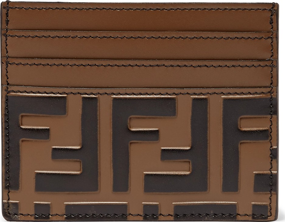 Fendi Logo-Embossed Leather Cardholder