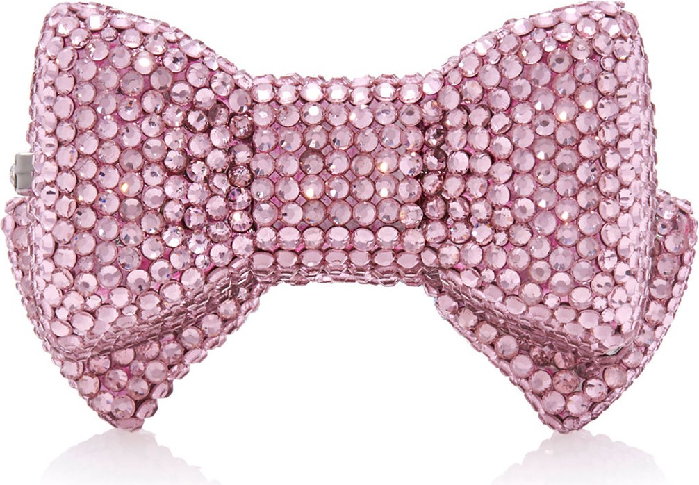 Judith Leiber Shimmery Bow Tie Crystal Pillbox