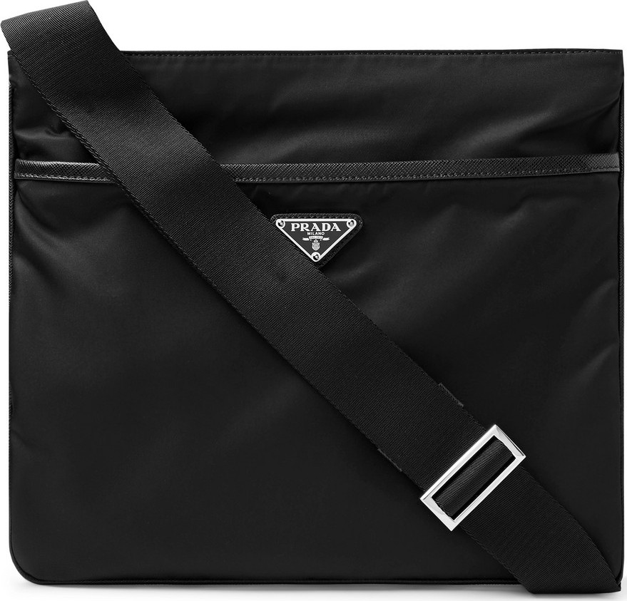 Prada Saffiano Leather-Trimmed Nylon Messenger Bag