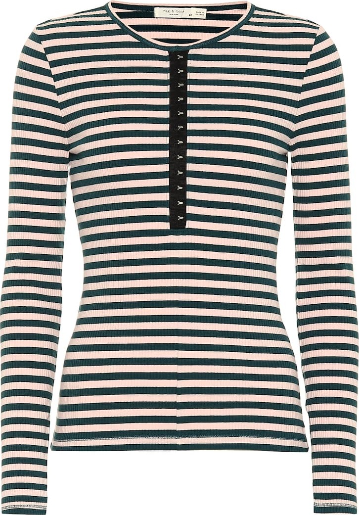 Rag & Bone Striped stretch cotton top