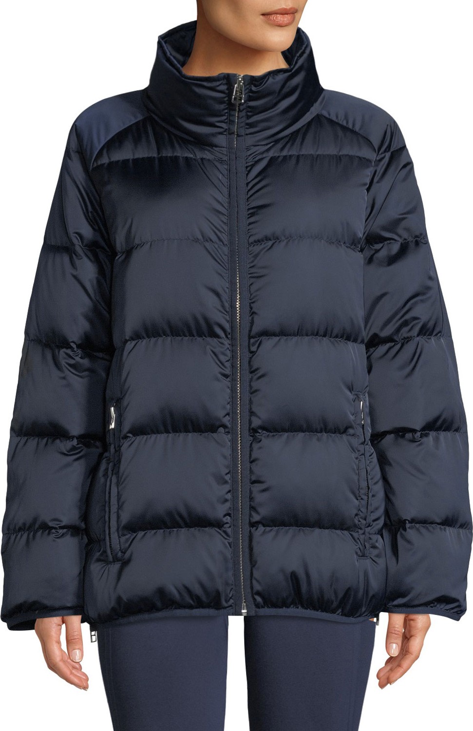 Tory Sport Satin Down Full-Zip Puffer Jacket