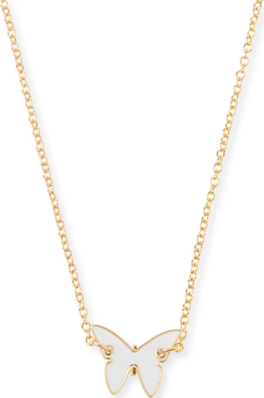 Jennifer Zeuner Jewelry Mariah Mini Enamel Necklace  White