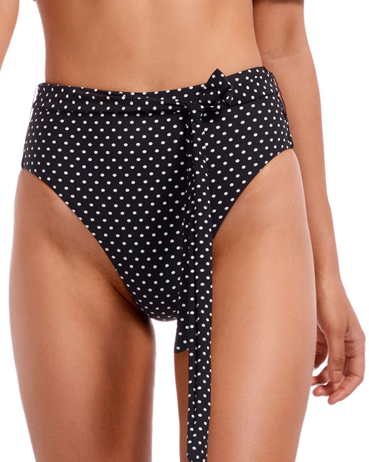 Vitamin A Lola Dot High-Waist Cheeky Bikini Bottoms