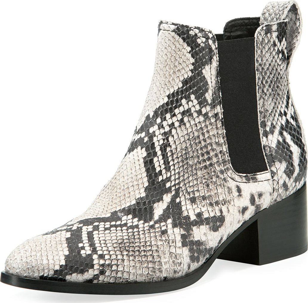 Rag & Bone Walker Snake-Embossed Leather Chelsea Boots