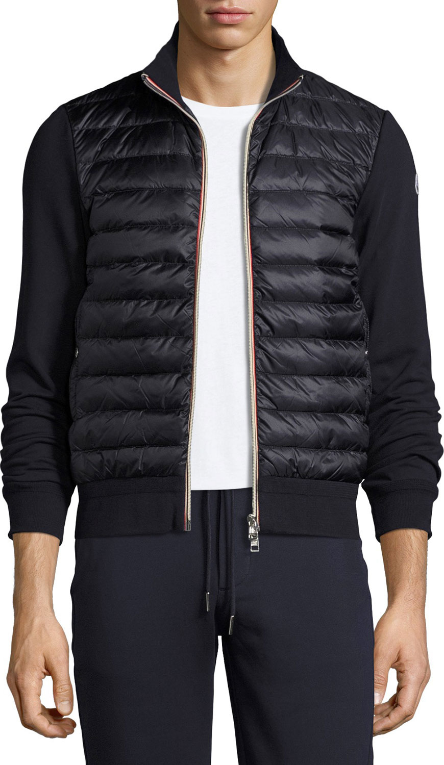 Moncler Full-Zip Down Cardigan, Navy