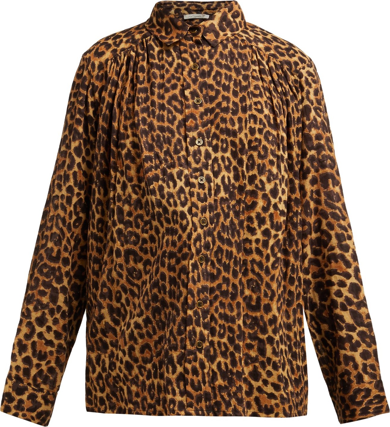 Mes Demoiselles Feline leopard-print cotton blouse