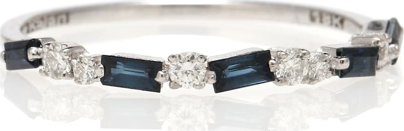 Suzanne Kalan 18kt white gold ring with sapphires and diamonds