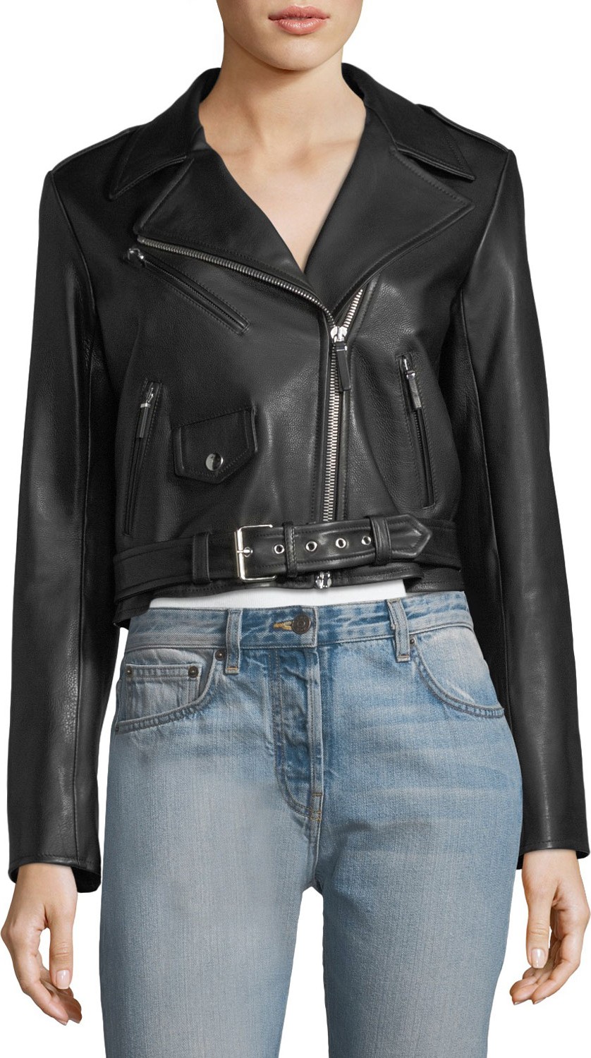 THE ROW Perlin Zip-Front Leather Moto Jacket