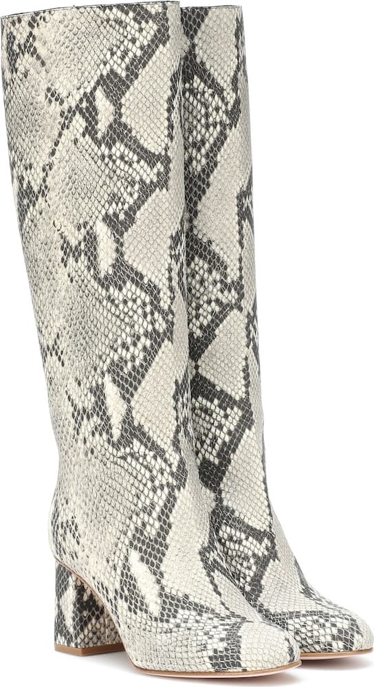 RED Valentino RED (V) snake-effect knee high boots