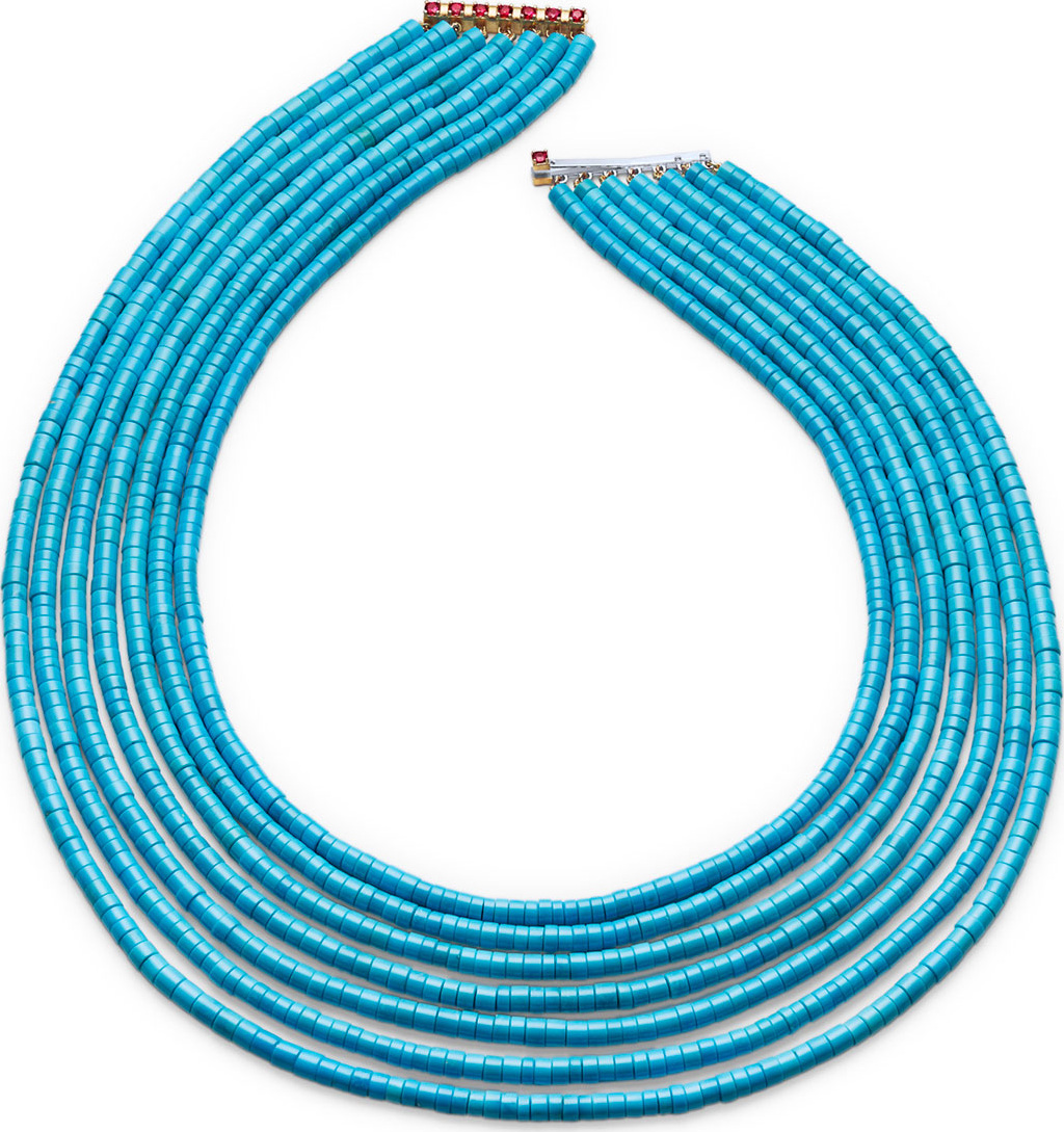 Paul Morelli Seven-Strand Heishi Turquoise Necklace