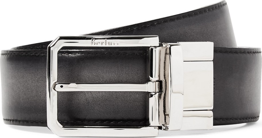 Berluti 3.5cm Scritto Reversible Leather Belt