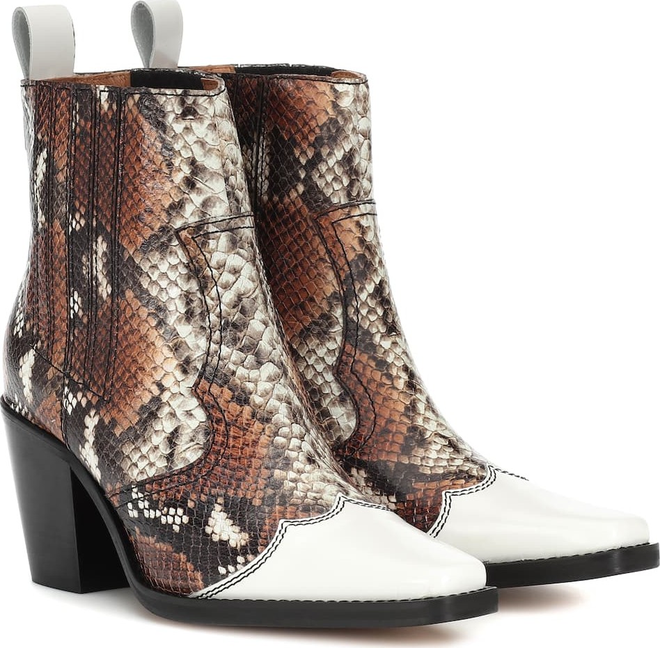 Ganni Lovina leather ankle boots