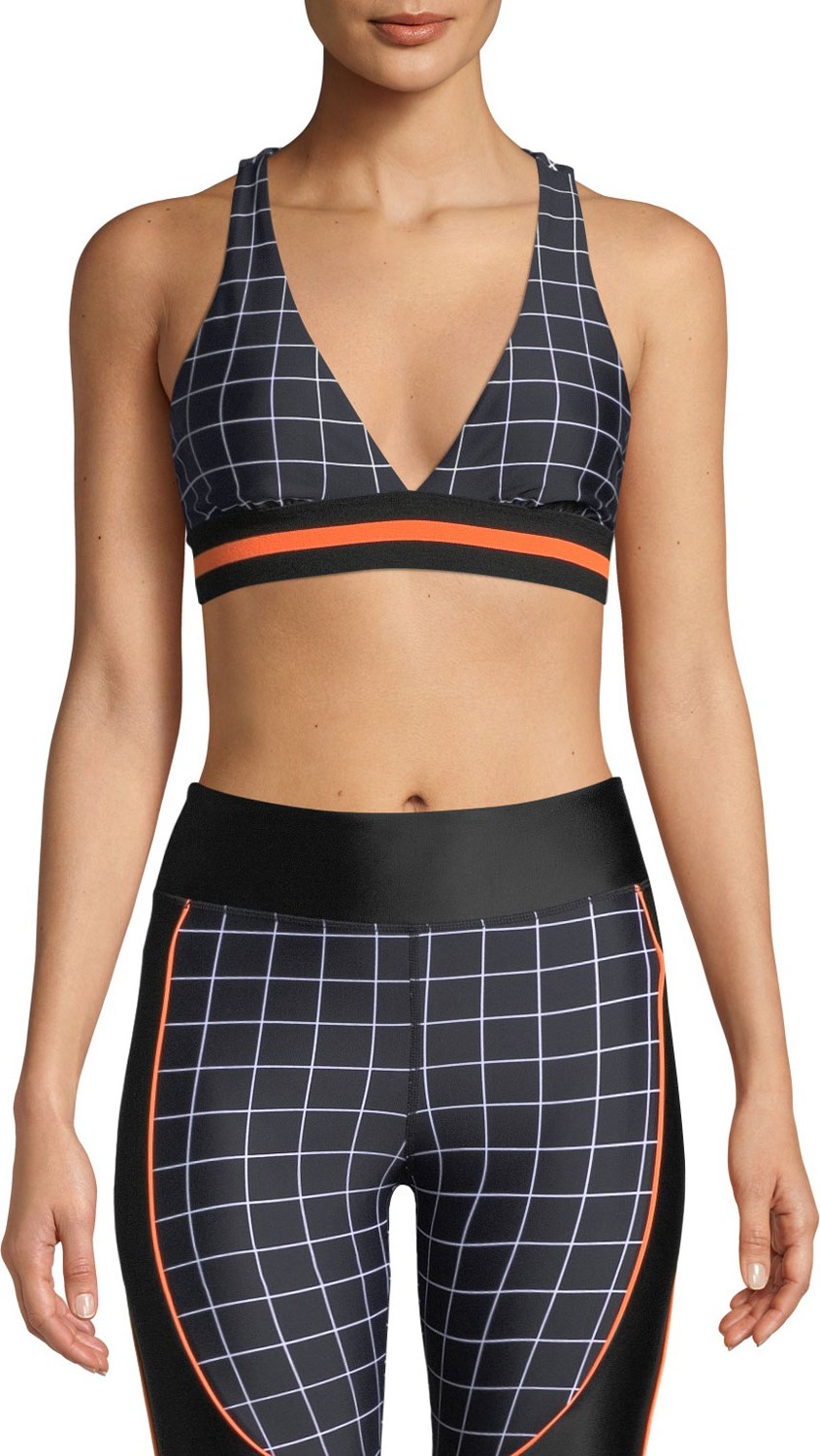 P.E Nation The Wicket Check Sports Bra