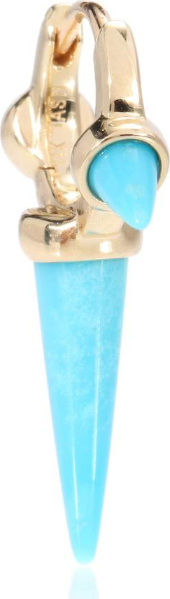 Maria Tash 14kt yellow gold single earring with turquoise