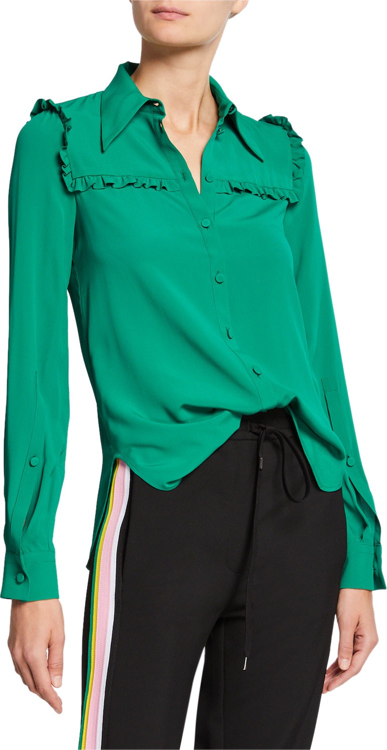 Nº21 Frill-Trimmed Button-Front Blouse