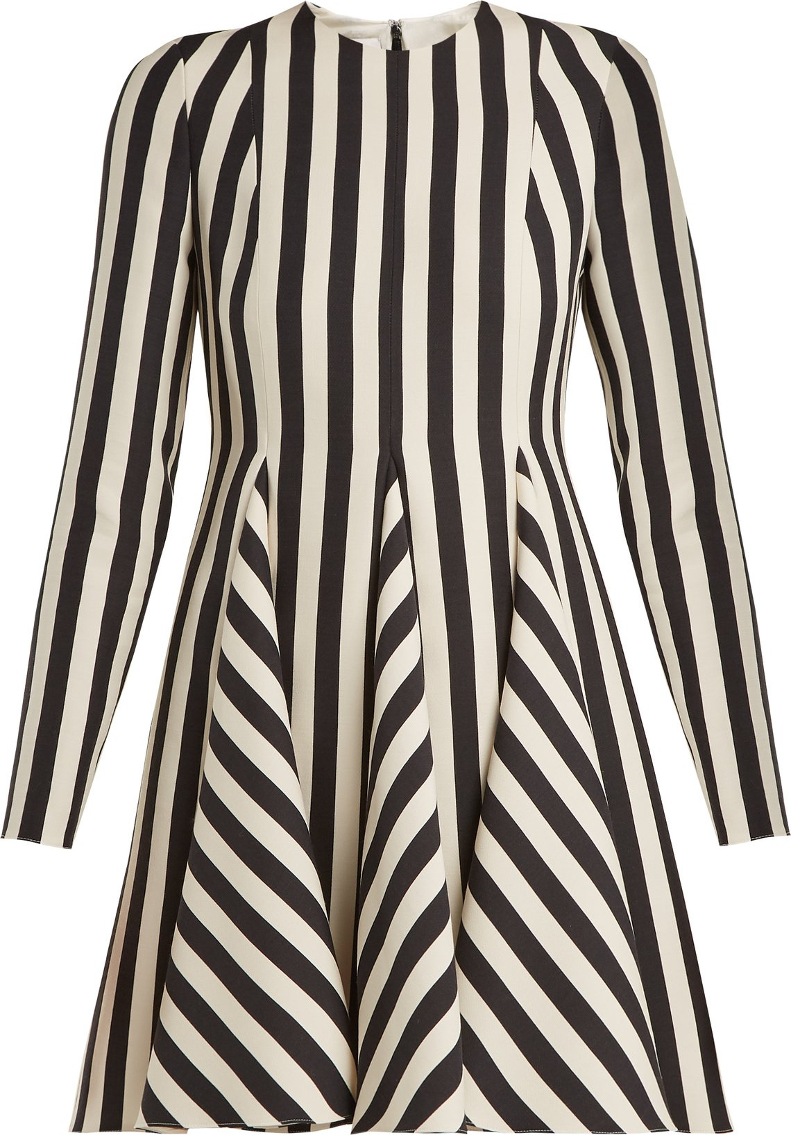 Valentino Striped wool and silk-blend dress
