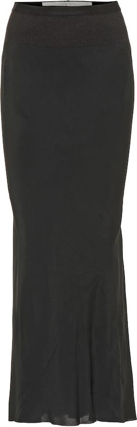 Rick Owens Crêpe midi skirt