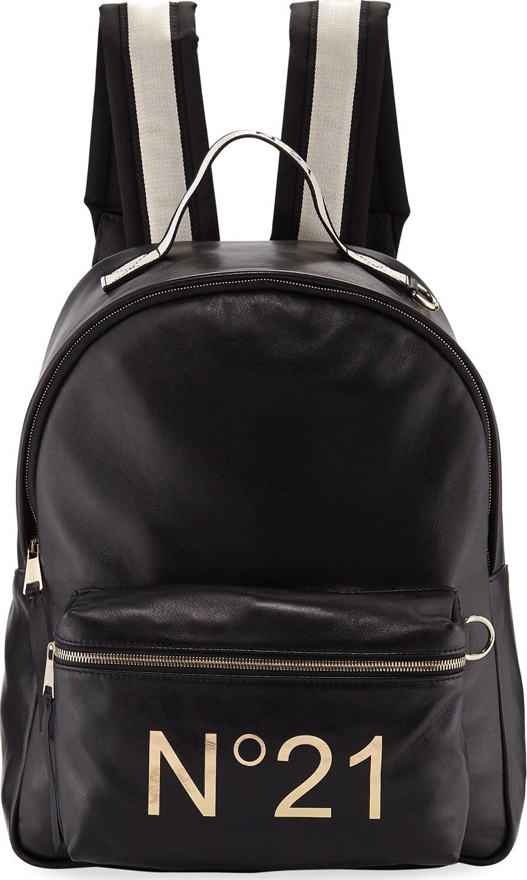 Nº21 Tall Leather Logo Backpack