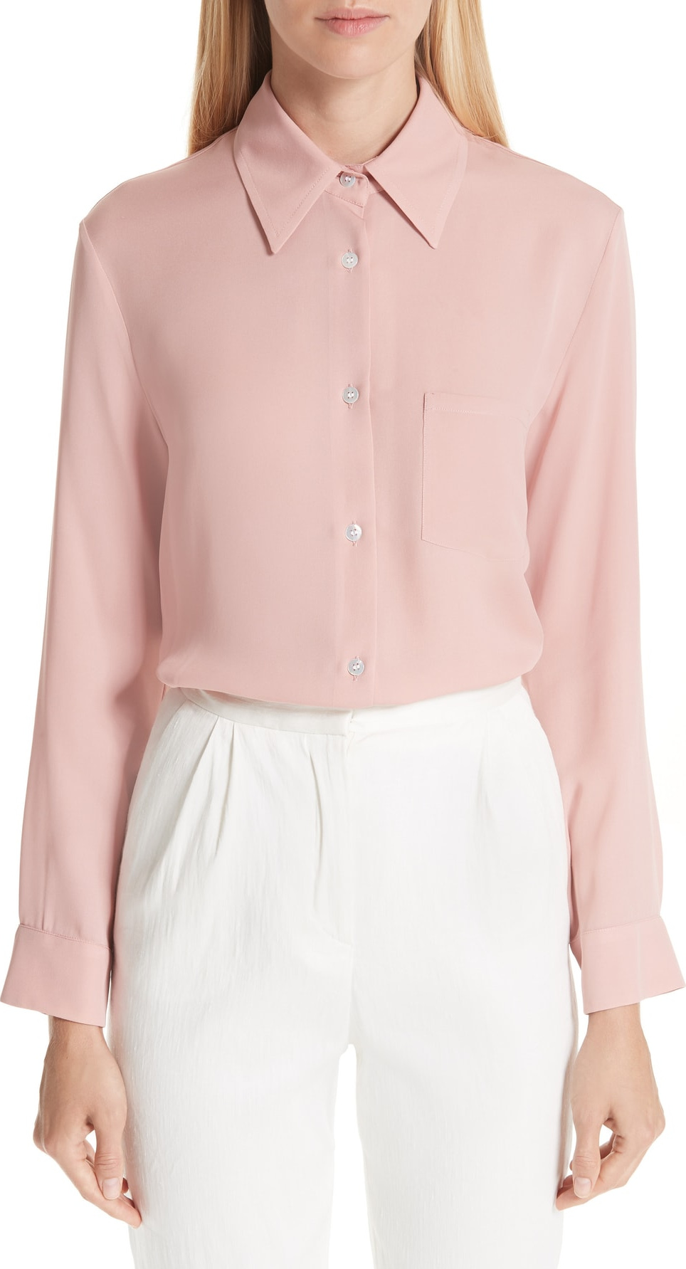 Mansur Gavriel Button Up Silk Blouse