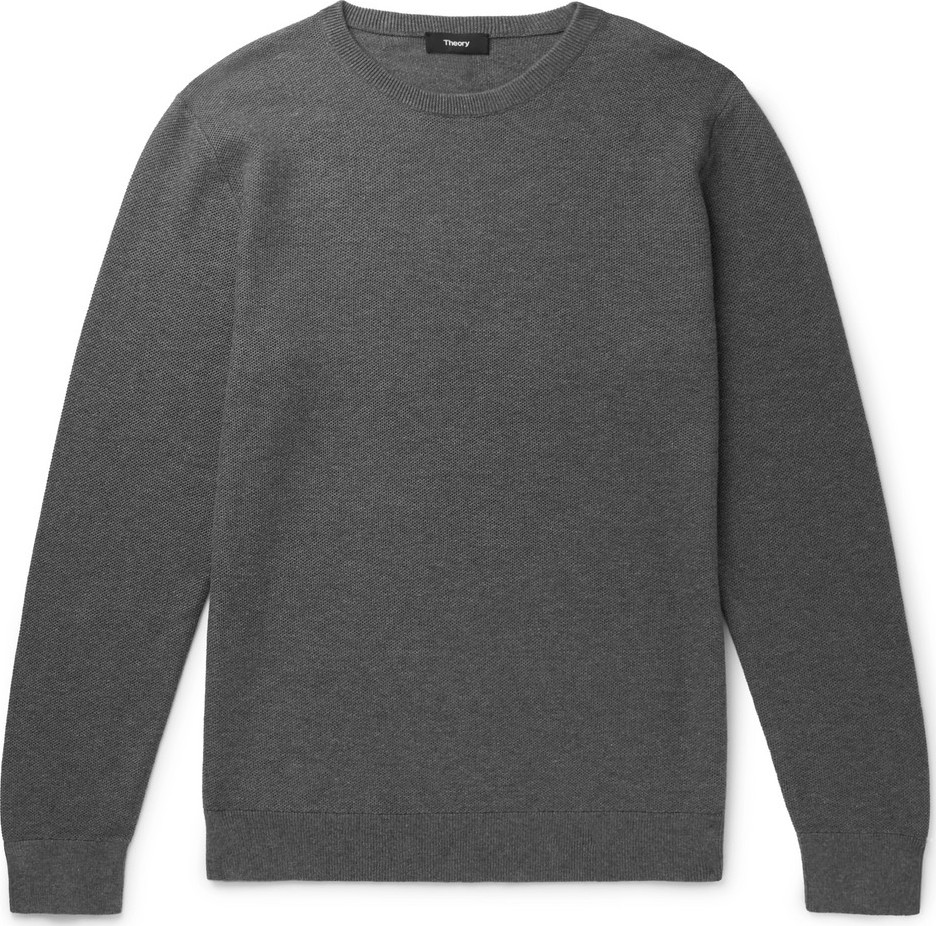 Theory Riland Waffle-Knit Cotton-Blend Sweater