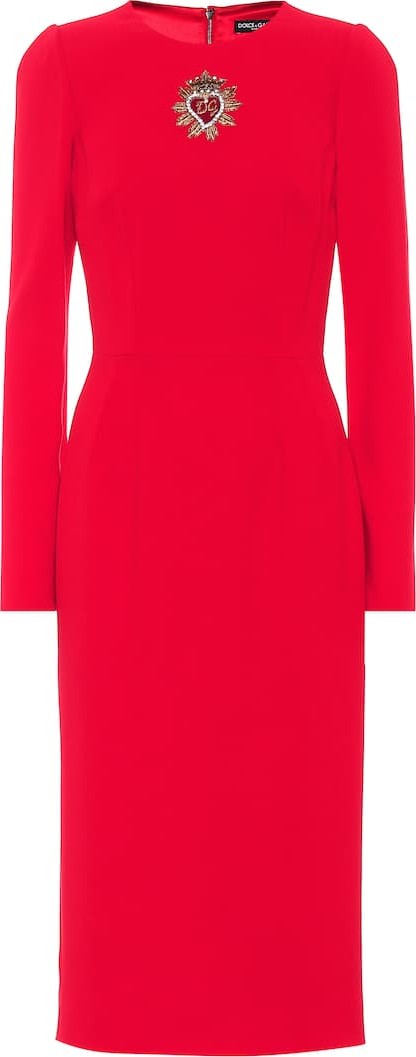 Dolce & Gabbana Embellished crêpe midi dress