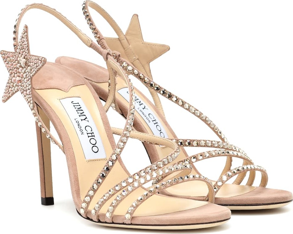 Jimmy Choo Lynn 100 embellished suede sandals