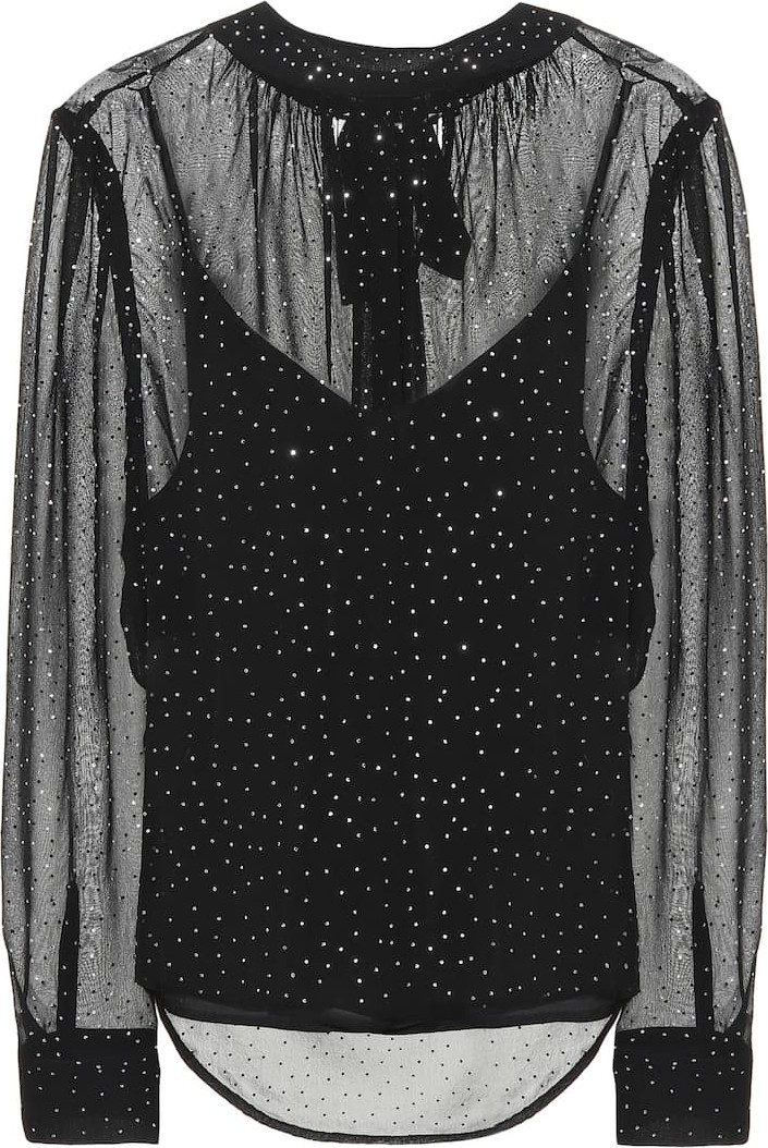 Veronica Beard Melling dotted silk top