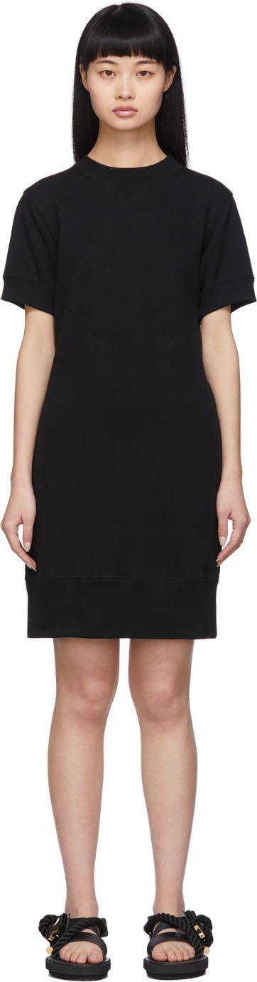 Sacai Black Cut-Out Sweat Dress