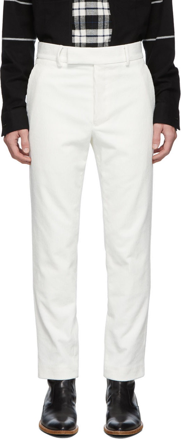 Haider Ackermann White Corduroy Classic Trousers