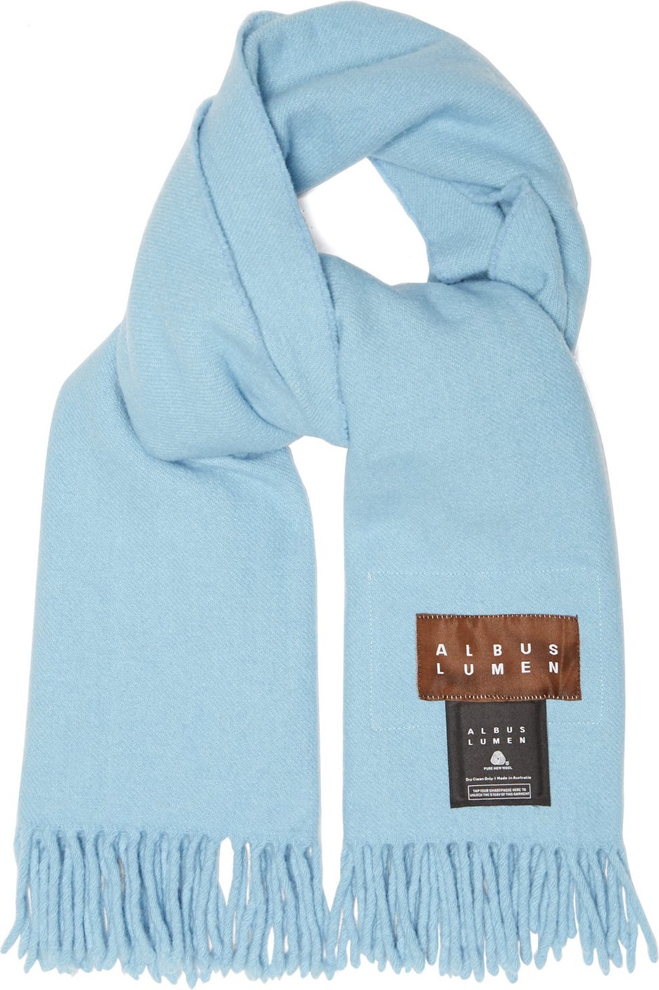 Albus Lumen Fringed merino-wool scarf