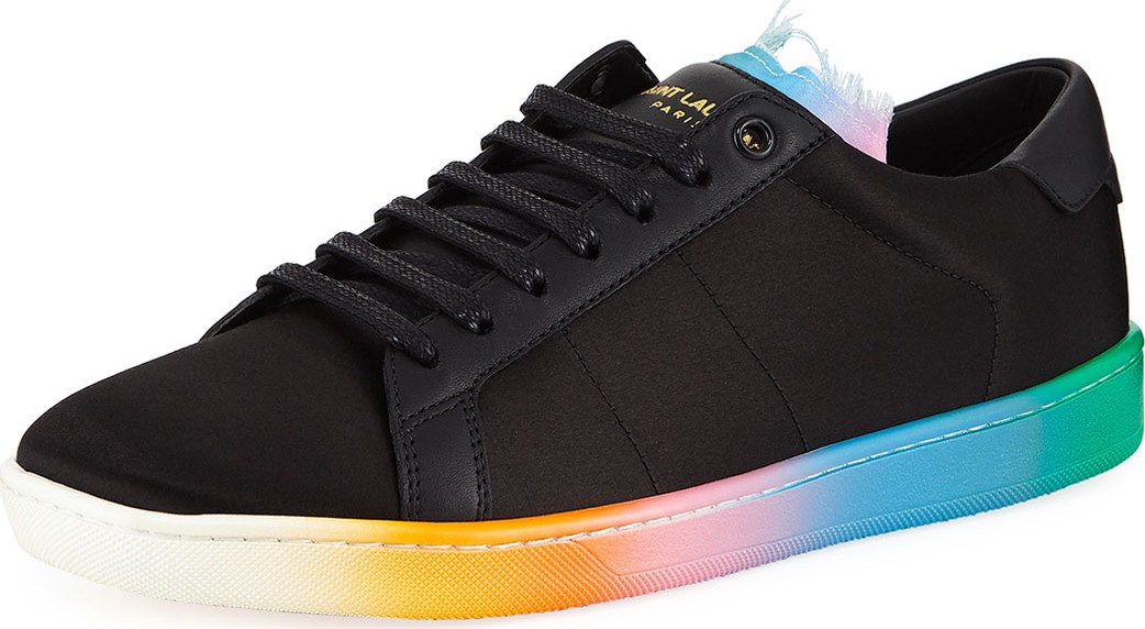 Saint Laurent Men's SL01 Court Classic Ombre Low-Top Sneakers