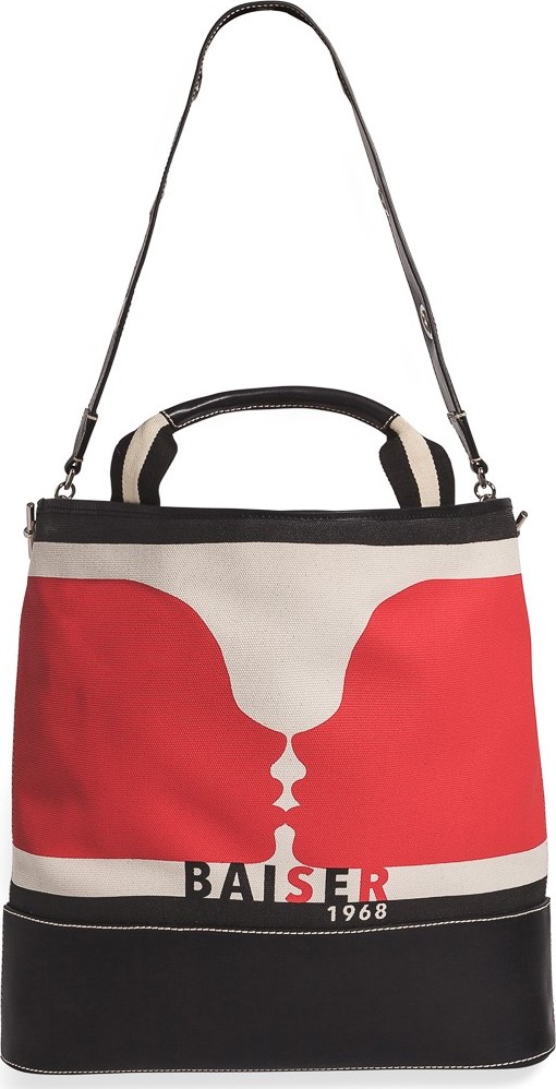 Sonia Rykiel baiser graphic print canvas leather tote