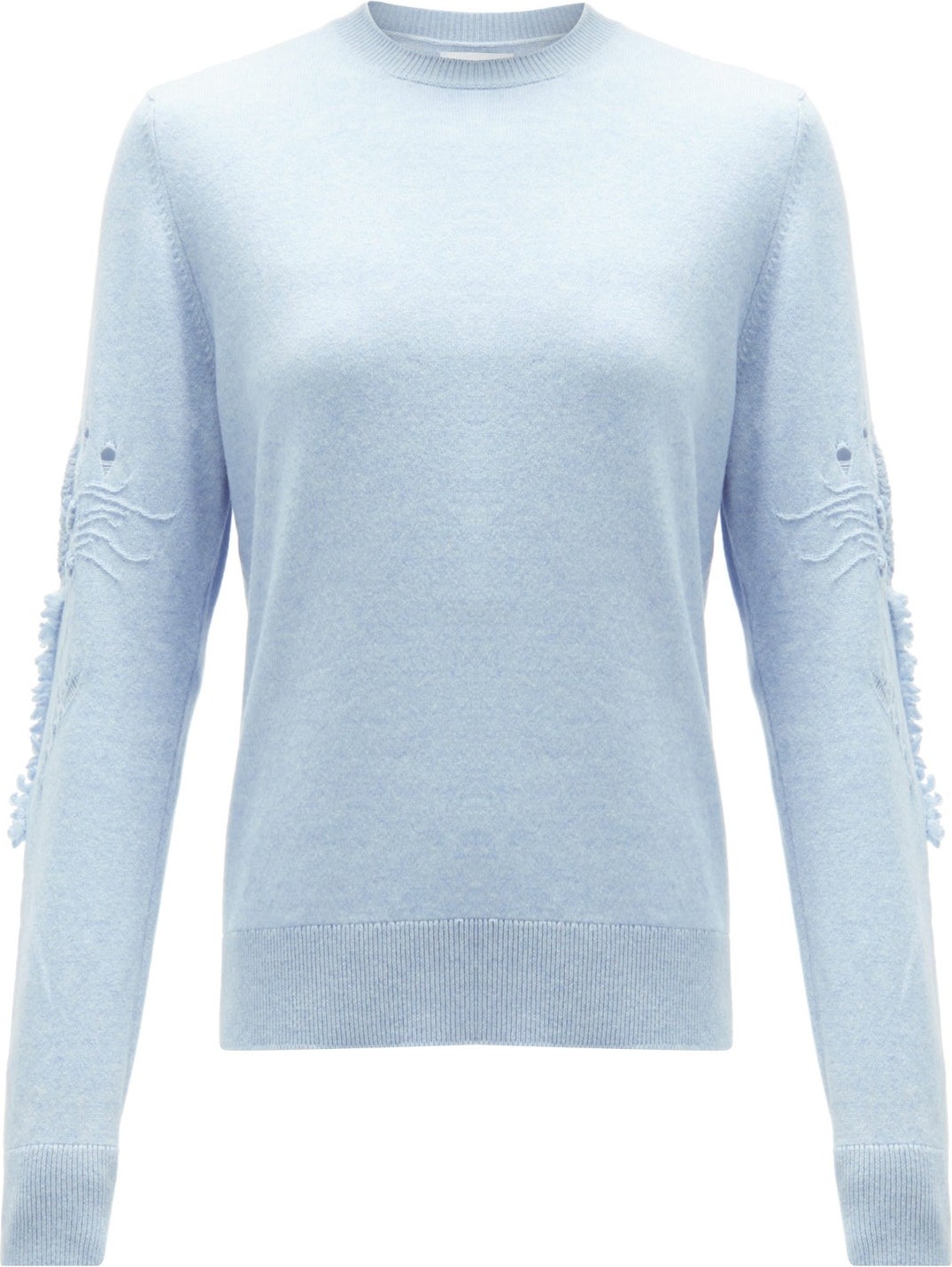 Barrie Embroidered-sleeve cashmere sweater