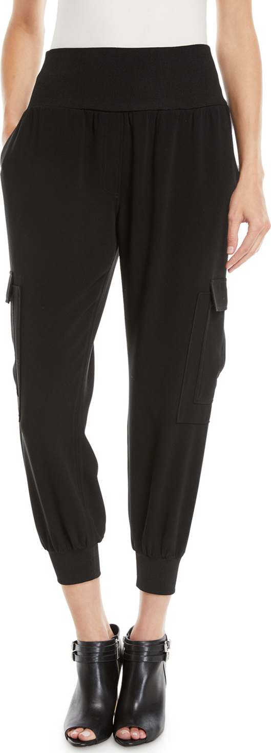 Cinq A Sept Giles Crepe Pull-On Jogger Pants
