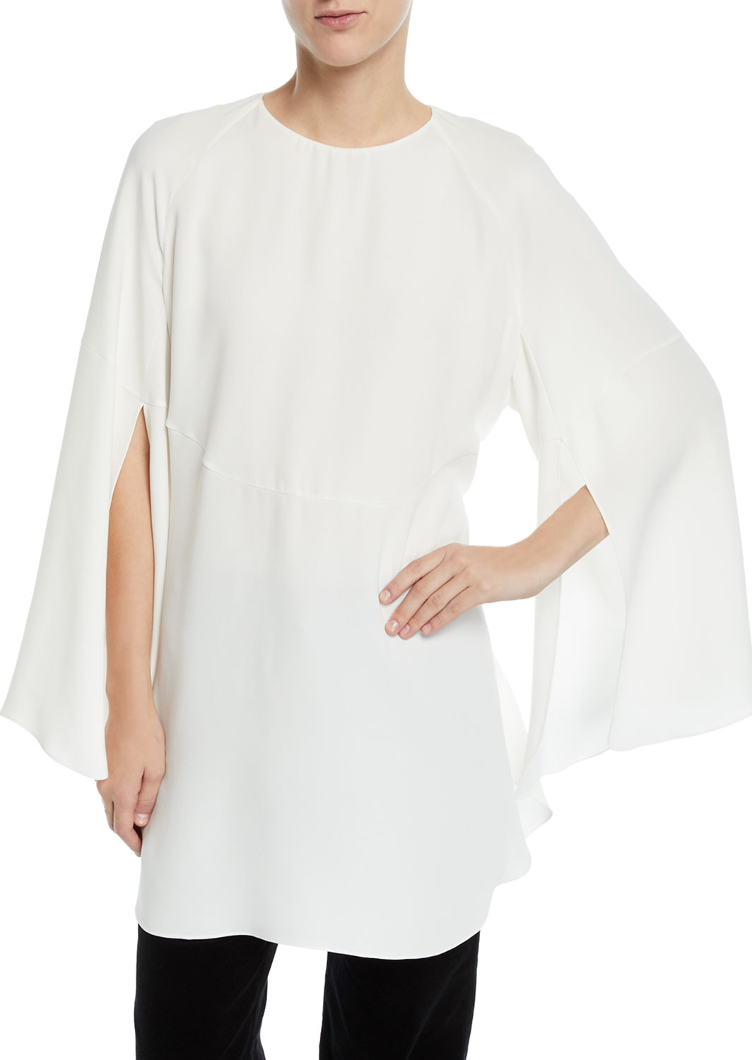 Derek Lam Split-Sleeve Tie-Back Tunic