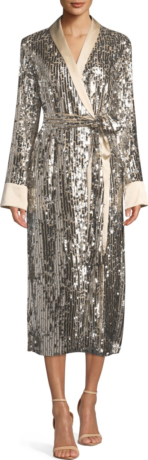 Le Superbe Sunset Boulevard Sequin Open-Front Robe Dress