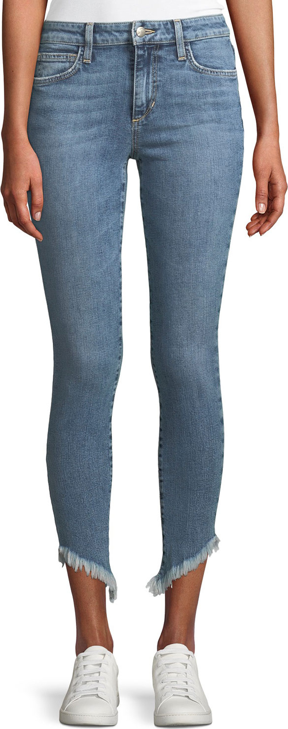 Joe's Jeans Marcela Icon Ankle Skinny Jeans with Diagonal Fray Hem