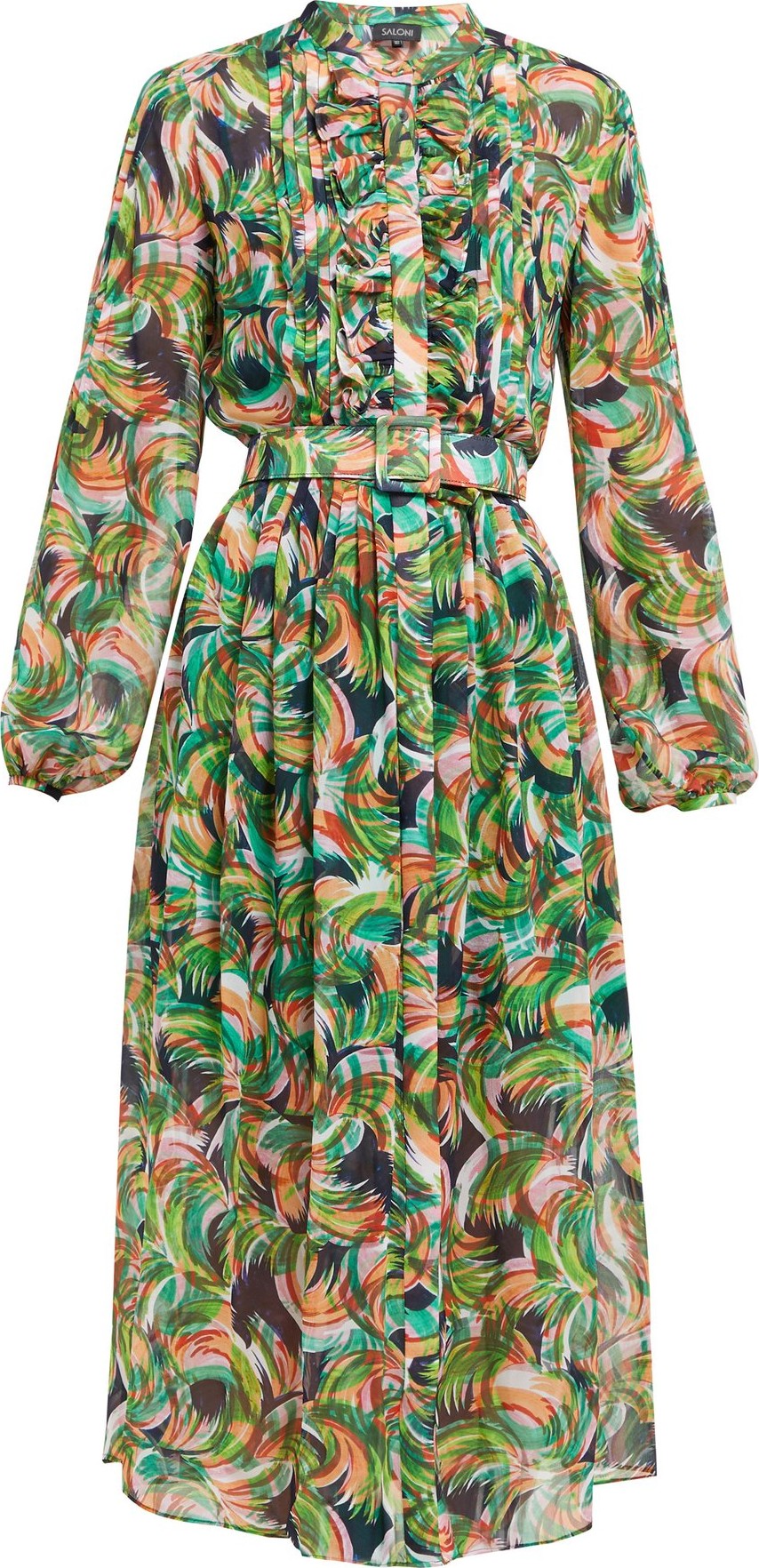 Saloni Raquel printed silk crepe de Chine midi dress