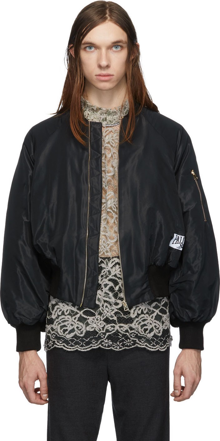 Palomo Spain SSENSE Exclusive Black Tech Bomber Jacket