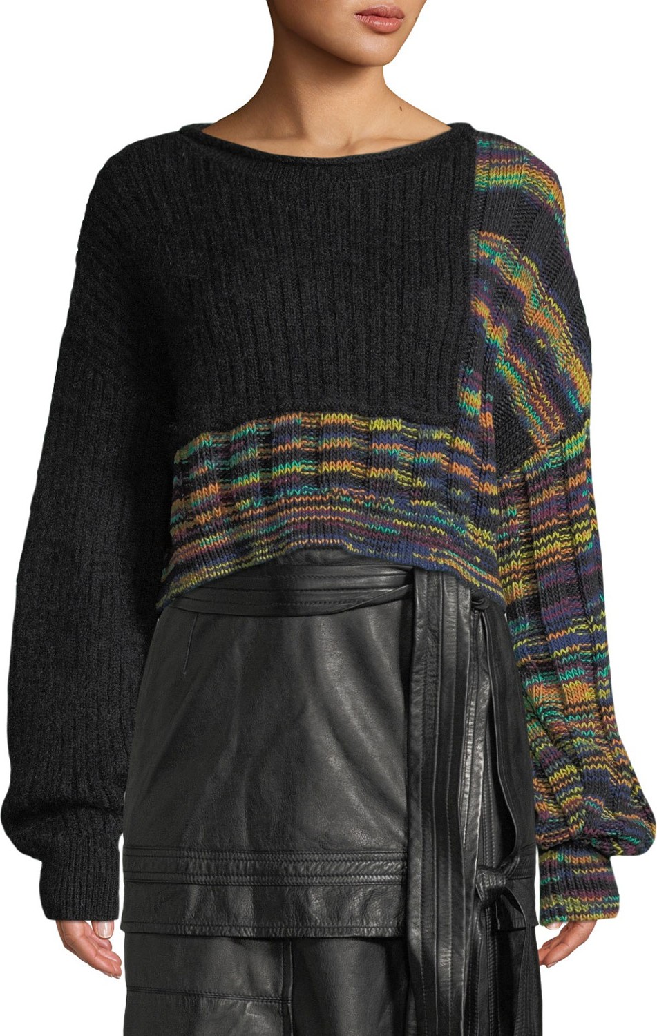 3.1 Phillip Lim Space Dye Cropped Pullover Sweater