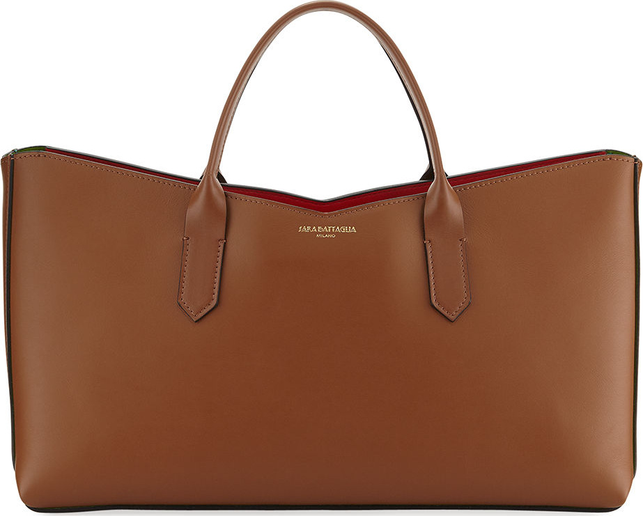 Sara Battaglia Horizontal Leather Tote Bag