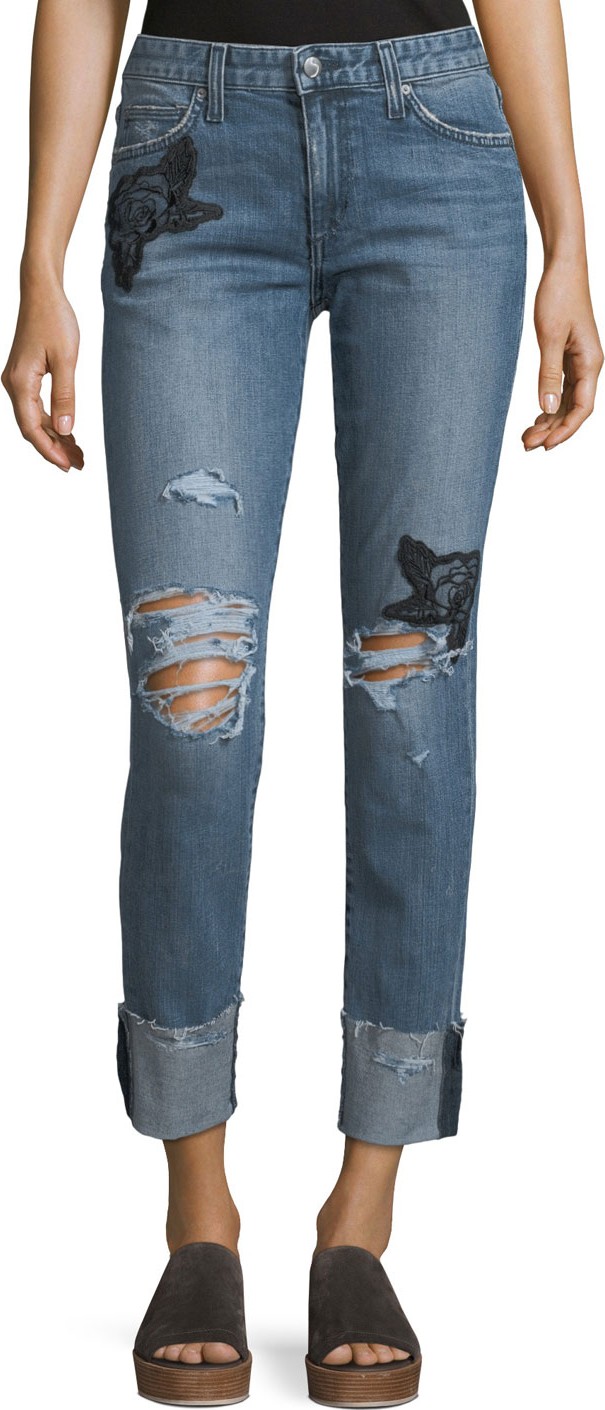 Joe's Jeans The Smith Distressed Straight-Leg Ankle Jeans