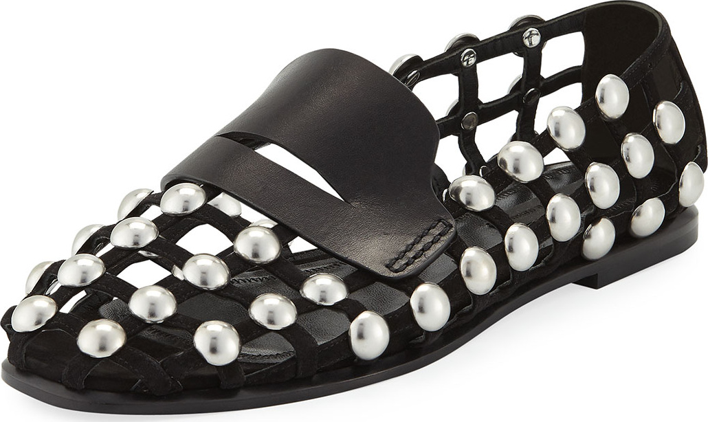 Alexander Wang Sam Studded Suede Cage Loafers