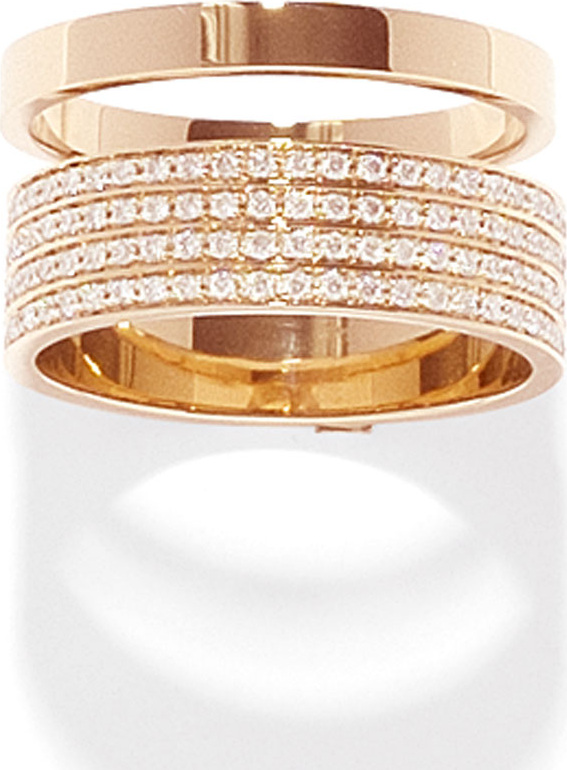 REPOSSI Technical Berbère Diamond Band Ring in 18K Gold