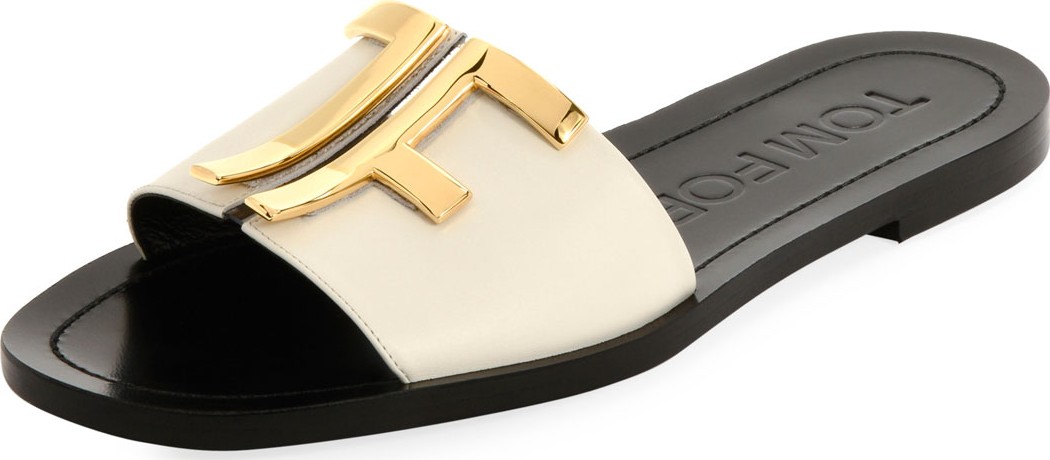 TOM FORD TF Leather Slide Sandals