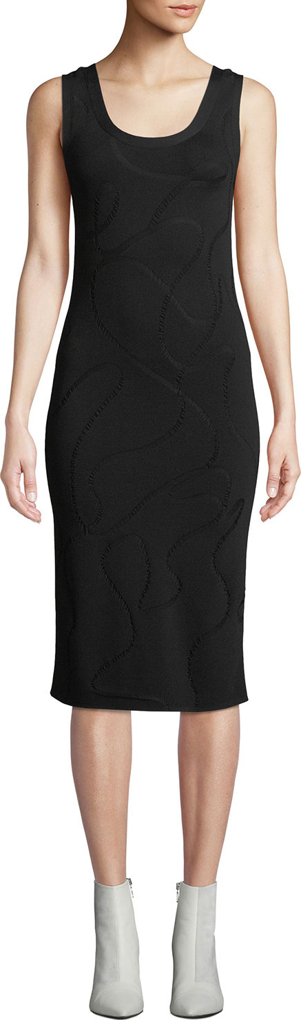 Helmut Lang Scoop-Neck Jacquard Midi-Length Tank Dress