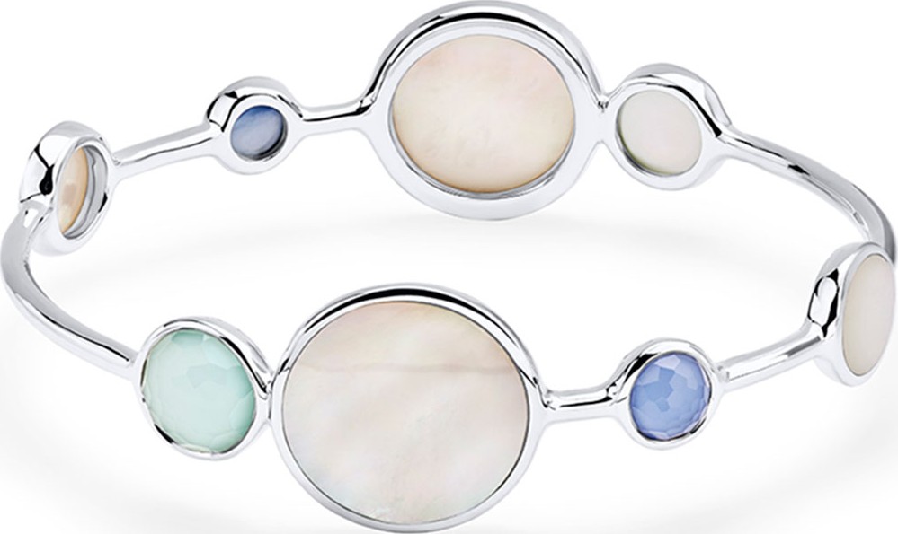 IPPOLITA Wonderland Silver Eight-Stone Bangle Bracelet in Moroccan Dusk