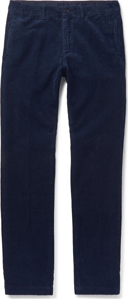 Massimo Alba Navy Cotton-Corduroy Trousers