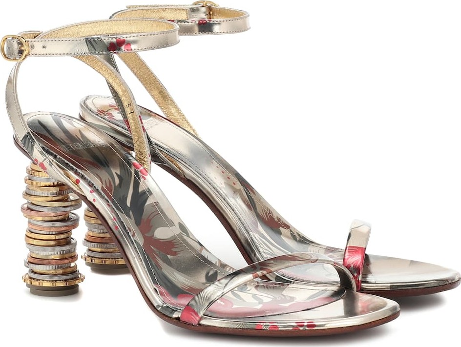 Vetements Money leather sandals